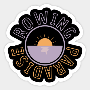 Rowing sunset paradise Sticker